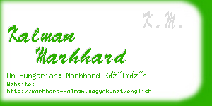 kalman marhhard business card